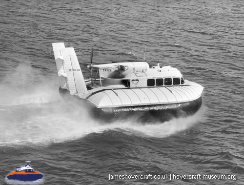 SRN5 with Westland -  (credit: The <a href='http://www.hovercraft-museum.org/' target='_blank'>Hovercraft Museum Trust</a>).